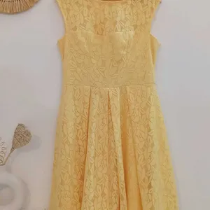 London Times Yellow Lace Elegant Dress