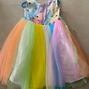 Kids Girls  Unicorn  Rainbow Dress