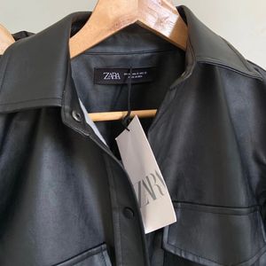 ZARA FAUX LEATHER OVERSHIRT(Quality 💯)