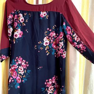 Black and Maroon Straight kurti