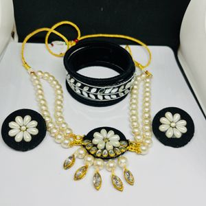 Misboota Bangle Earrings With Necklace Set