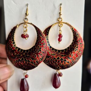 Maroon Ethnic Earrings