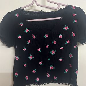 Stretchable Black Crop Top