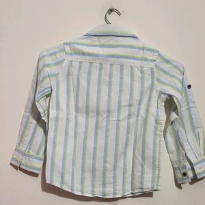 White Shirt Linning Print For Baby Boy 3- 4 Year