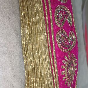 Rani Coloured Lace For Lahenga Or Choli