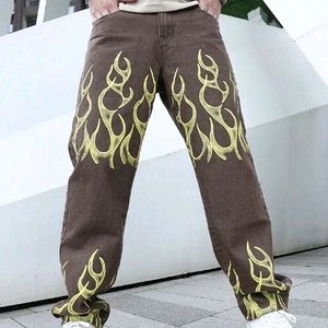 FLAMEUP HAND-PAINTED BAGGY JEANS