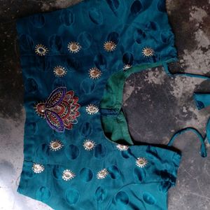 Satin Saree With Blouse 36 Size