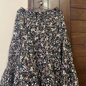 Casual Wear Black Printed  Skirt