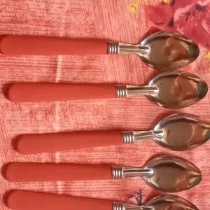 Trendy Stainless Steel Pack Of 6 Spoons 🥄