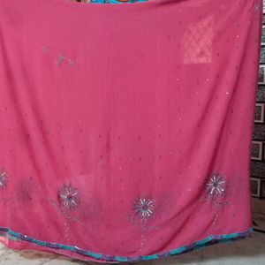 Pink Colour Saree Light Weight