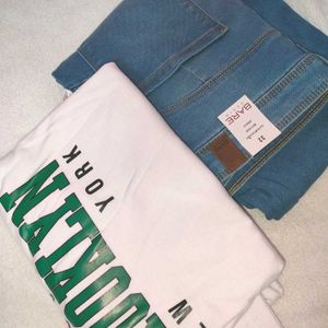 Pantaloons Skinny Jeans& Tee Combo