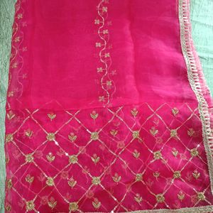 Beautiful Pink Organza Fabric Dupatta 💖💖💖