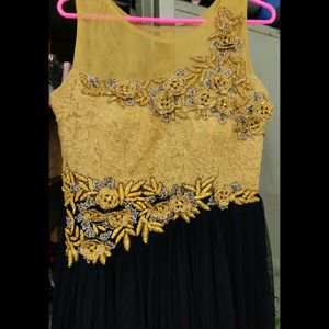 Golden Black Ethnic Gown