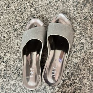Silver Shimmey party heels