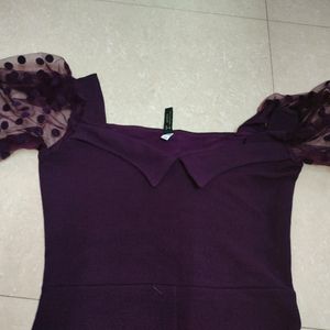 Women Bodycon Wine Colour Dress