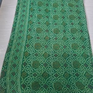 Green Bandhani Saree