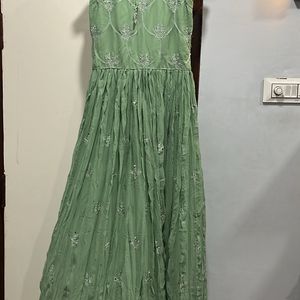 Mirror Embroidery Full Length Gown