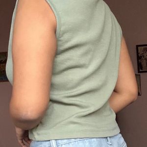 High Neck Tank Top Crop