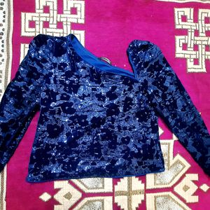 Women Velvet Sequin Top