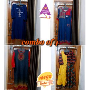 Combo Of 4 Kurties