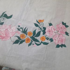 Hand Painted Bedsheet .