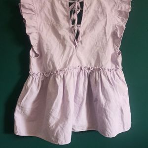 Cute Lavender Korean Top For Petite Girls