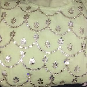 ISHIN Pista Green Anarkali size -S