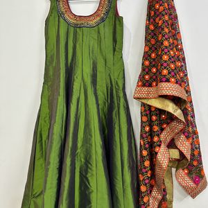 Silk Anarkali Dress With Heavy Dupatta
