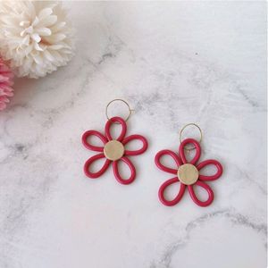 Pink Flower Eaarrings