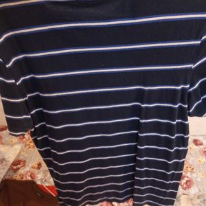 Lee Cooper L Size Blue Stripes Tshirt