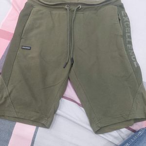 Green Cotton Shorts