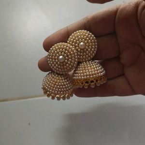 Pearls Golden Jhumka