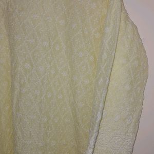 Light Yellow Cotton Kurta