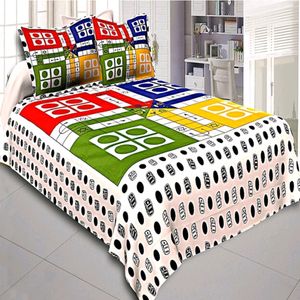 💥💯% Pure Cotton Double Bedsheet With 2 Pillow
