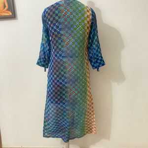 BIBA Blue Printed Kurta