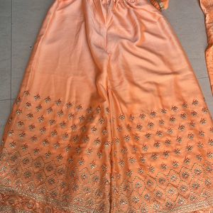 Coral kurta sharara set