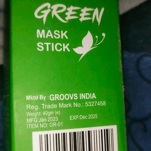 Green face stick mask