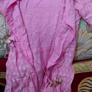 Pink Jacket Kurti Set