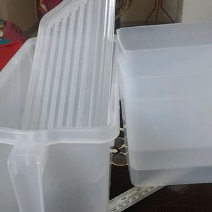 Plastic Fridge Food Organizer Boxes Lid 3 Small Bo