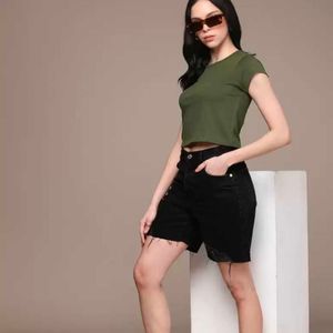 Deep Green Crop Tshirt