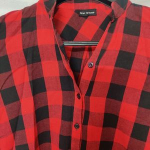 Free Shipping Red And Black Shirt