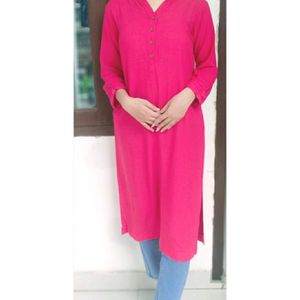 Trendy Women Full Sleve Kurti(S) , Colour: Cerise