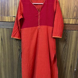 Orange With Red Kurtas