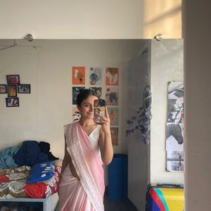 Sari In Two Shades Of Pink