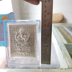 999 Pure Silver Hallmark Ganesh Ji Frame In Box