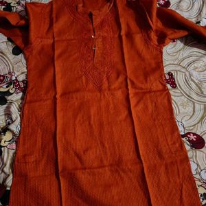 Orange Chicken Kari Kurta