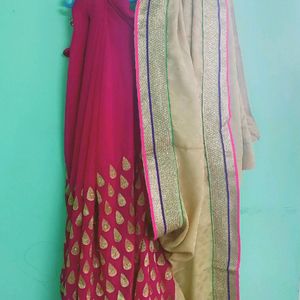 Georgette Saree And Blouse With Embroidery