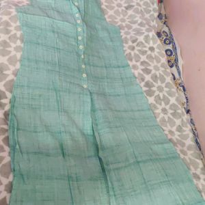 Kurti - Light Sea Green- Cool Cotton - Sleevless