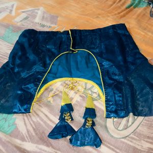 Organza blue lehenga