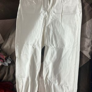 White Denim Jeans Wide Leg New